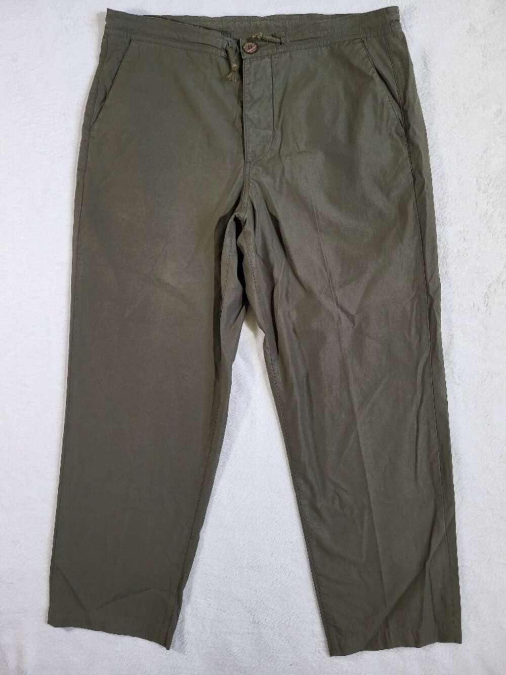 Oliver Spence Straight-Leg Drawstring Cotton Trousers - Size 36